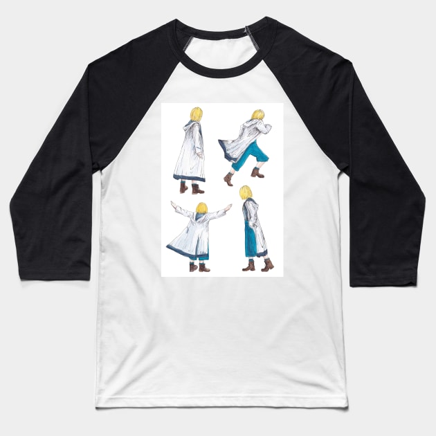 Thirteenth Doctor Watercolour Baseball T-Shirt by samanthagarrett